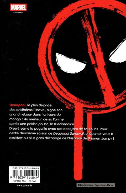 Verso de l'album Deadpool Samurai 1