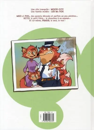 Verso de l'album Les Mc Fox Tome 1 Praxis & Compagnie