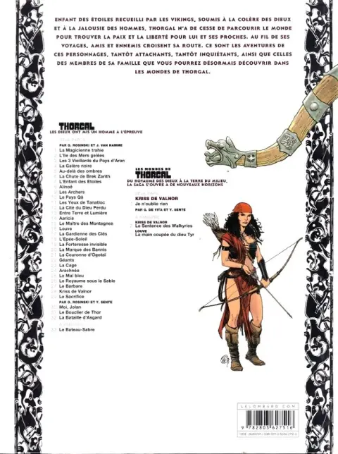Verso de l'album Les mondes de Thorgal - Kriss de Valnor Tome 1 Je n'oublie rien !
