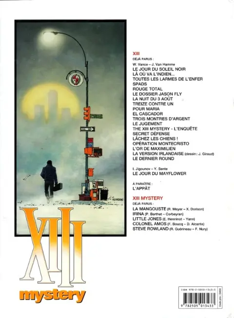 Verso de l'album XIII Mystery Tome 5 Steve Rowland