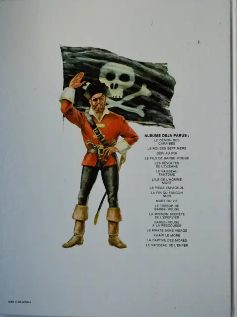 Verso de l'album Barbe-Rouge Tome 2 Le roi des sept mers