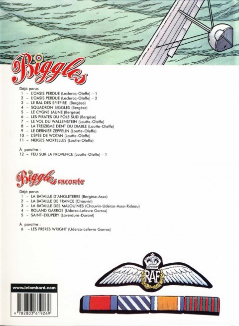 Verso de l'album Biggles Tome 2 Les pirates du Pôle Sud