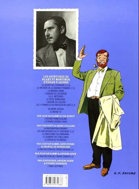 Verso de l'album Blake et Mortimer Tome 2 Le Secret de l'Espadon