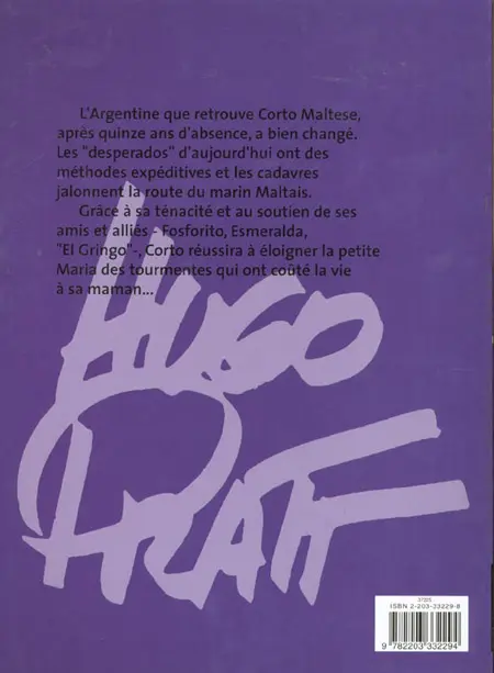 Verso de l'album Corto Maltese Tome 9 Tango