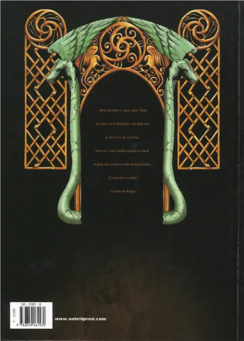 Verso de l'album Merlin - La quête de l'épée Tome 1 Prophétie