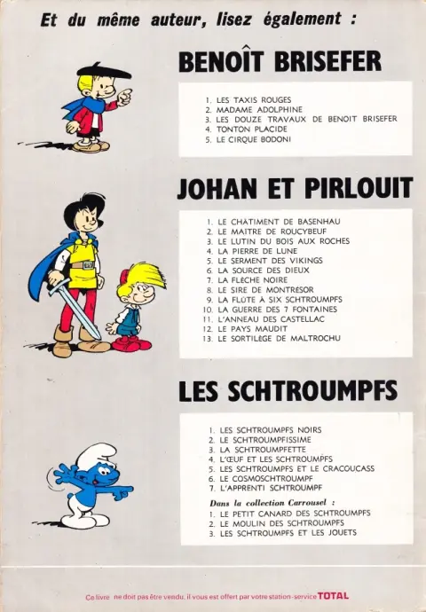 Verso de l'album Les Schtroumpfs Tome 2 Le Schtroumpfissime
