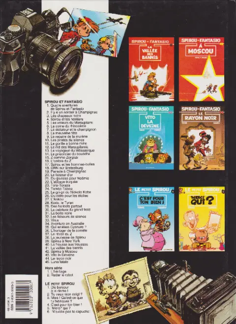 Verso de l'album Spirou et Fantasio Tome 4 Spirou et les héritiers