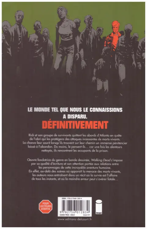 Verso de l'album Walking Dead Tome 3 Sains et saufs ?