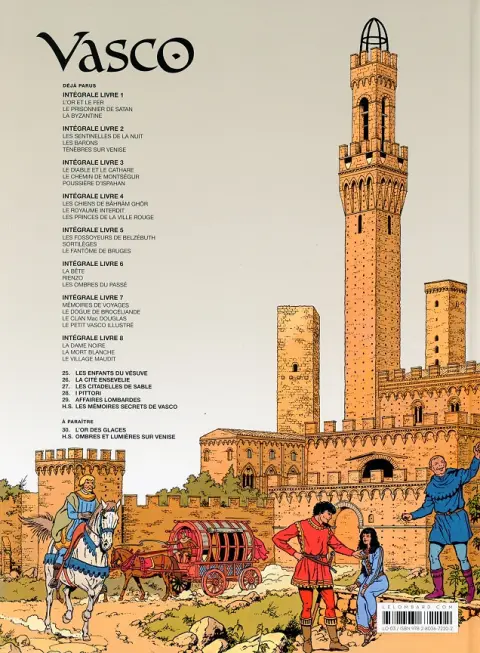 Verso de l'album Vasco Tome 29 Affaires lombardes