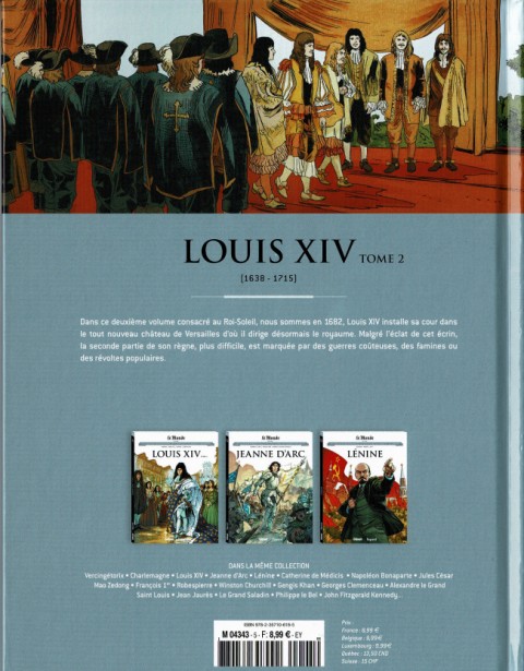 Verso de l'album Les grands personnages de l'Histoire en bandes dessinées Tome 5 Louis XIV - Tome 2