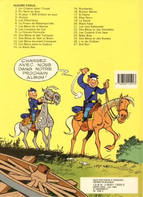 Verso de l'album Les Tuniques Bleues Tome 28 Les bleus de la balle