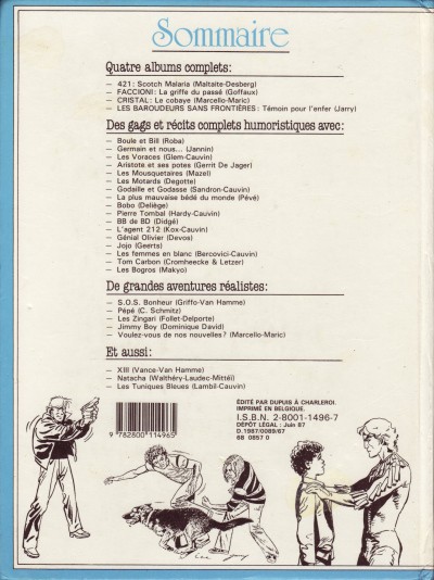 Verso de l'album Le journal de Spirou Album 185