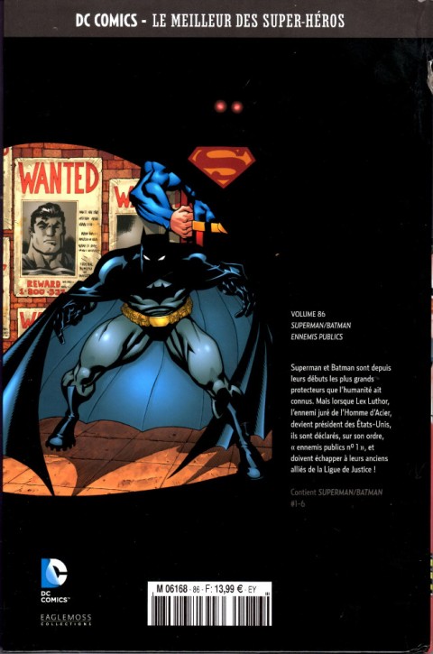 Verso de l'album DC Comics - Le Meilleur des Super-Héros Volume 86 Superman/Batman - Ennemis Publics