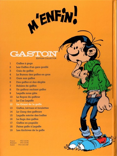 Verso de l'album Gaston Édition Collector (Télé 7 jours) Tome 12 Le géant de la gaffe