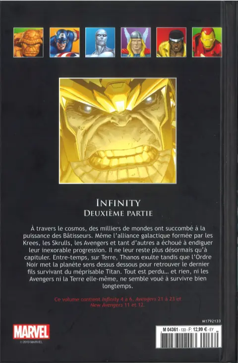 Verso de l'album Marvel Comics - La collection de référence Tome 133 Infinty - Deuxième Partie