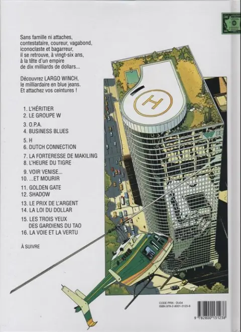 Verso de l'album Largo Winch Tome 12 Shadow