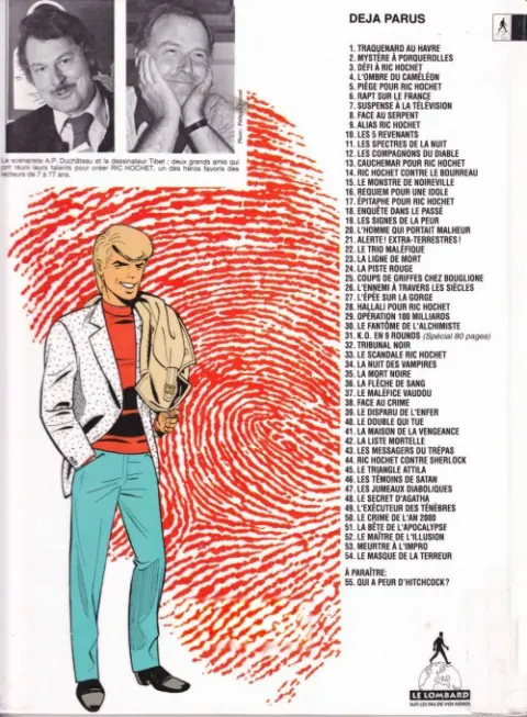 Verso de l'album Ric Hochet Tome 35 La mort noire