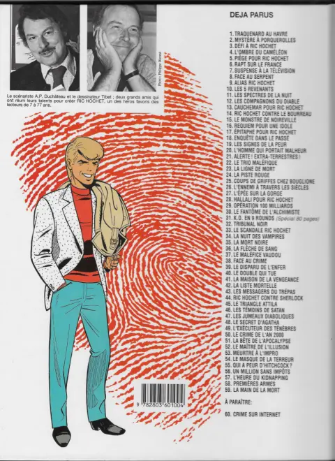 Verso de l'album Ric Hochet Tome 30 Le fantôme de l'alchimiste