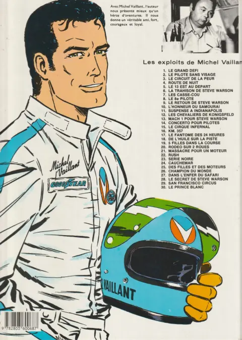 Verso de l'album Michel Vaillant Tome 25 Des filles et des moteurs