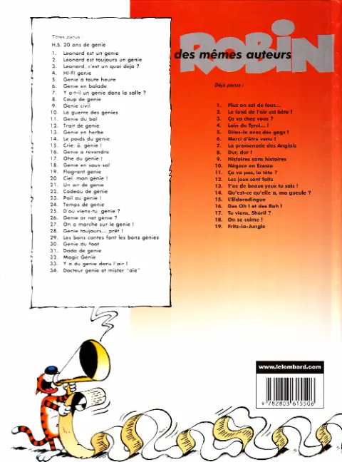 Verso de l'album Léonard Tome 27 On a marché sur le génie !