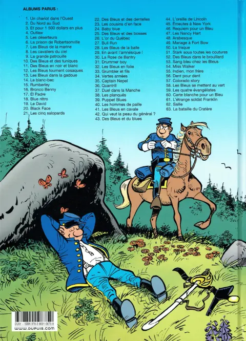Verso de l'album Les Tuniques Bleues Tome 18 Blue rétro