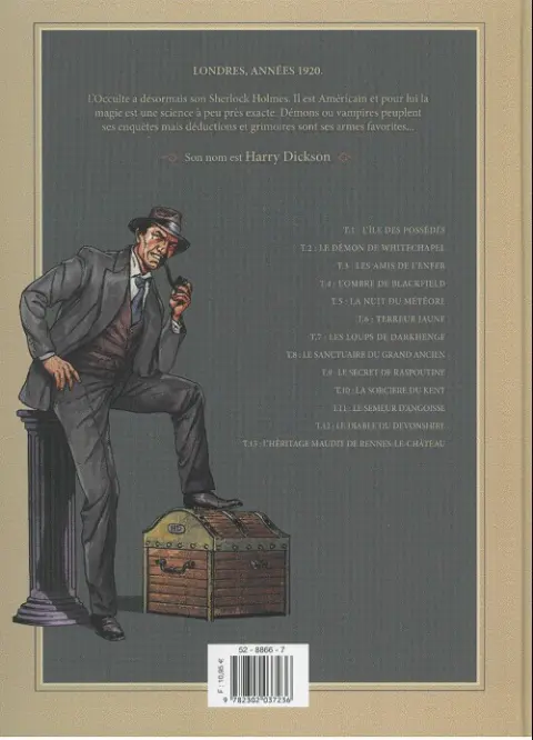 Verso de l'album Harry Dickson Tome 13 L'héritage maudit de rennes-le-château