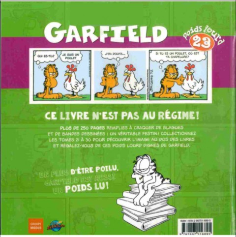 Verso de l'album Garfield Poids lourd 23