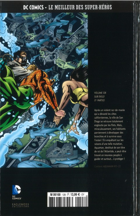 Verso de l'album DC Comics - Le Meilleur des Super-Héros Volume 128 Aquaman - Sub Diego - 1re Partie