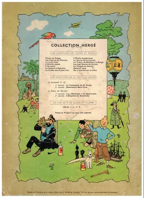 Verso de l'album Tintin Tome 11 Le secret de la licorne