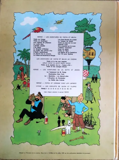 Verso de l'album Tintin Tome 16 Objectif Lune