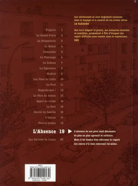 Verso de l'album Tendre banlieue Tome 19 L'absence