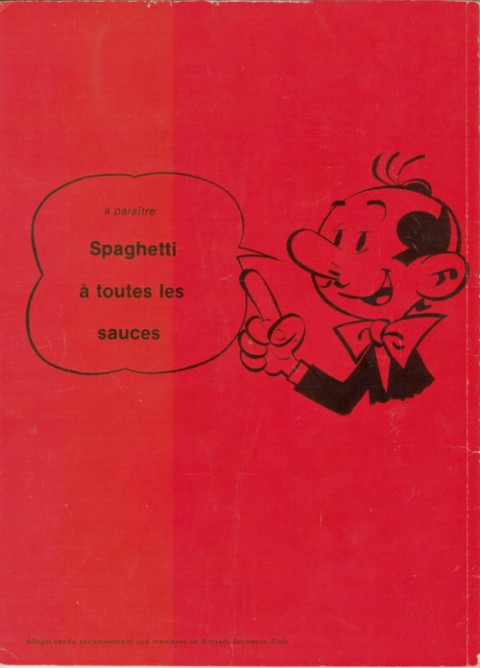 Verso de l'album Spaghetti Tome 16 Y'a des os dans le spaghetti