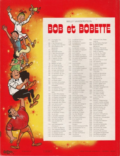 Verso de l'album Bob et Bobette Tome 194 La plume d'oie magique