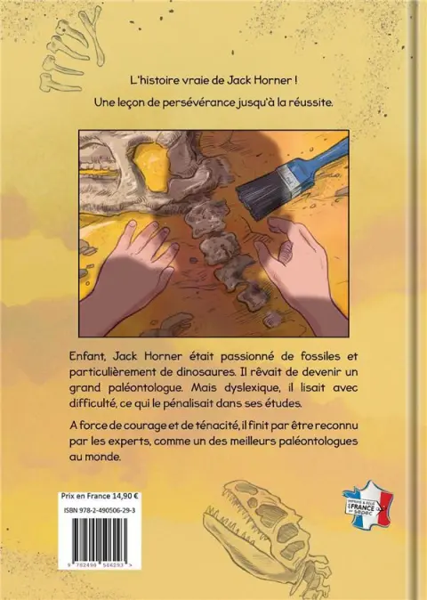 Verso de l'album Jack Horner, Chasseur de Dinosaures !