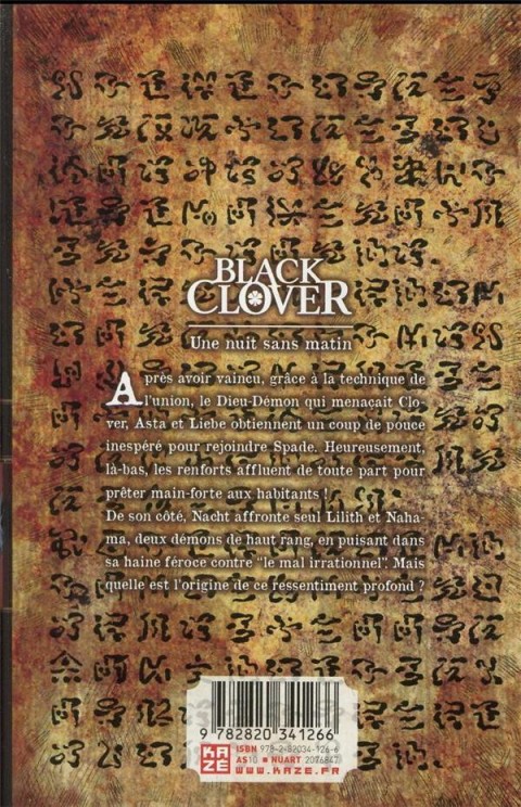 Verso de l'album Black Clover 29