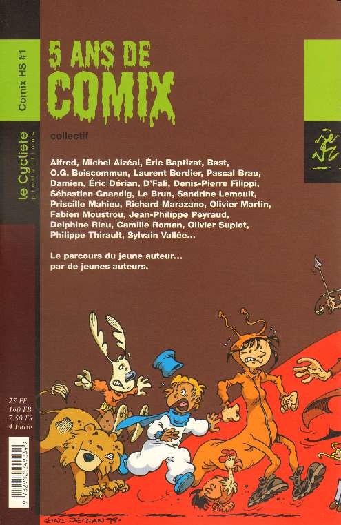 Verso de l'album 5 ans de Comix