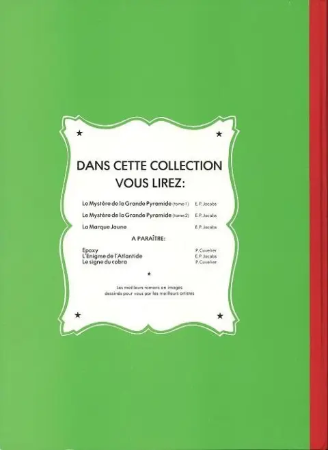 Verso de l'album Blake et Mortimer Tome 6 La Marque Jaune