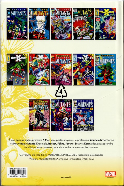 Verso de l'album The New Mutants - L'intégrale Tome 8 1988-1989