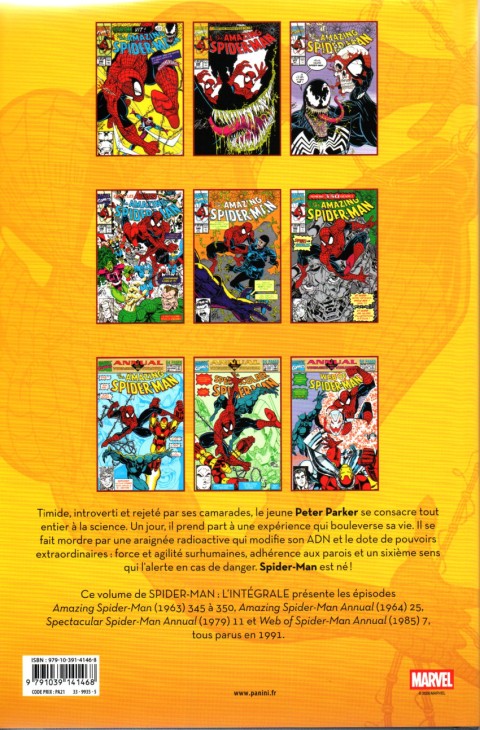 Verso de l'album Spider-Man - L'Intégrale Tome 33 1991
