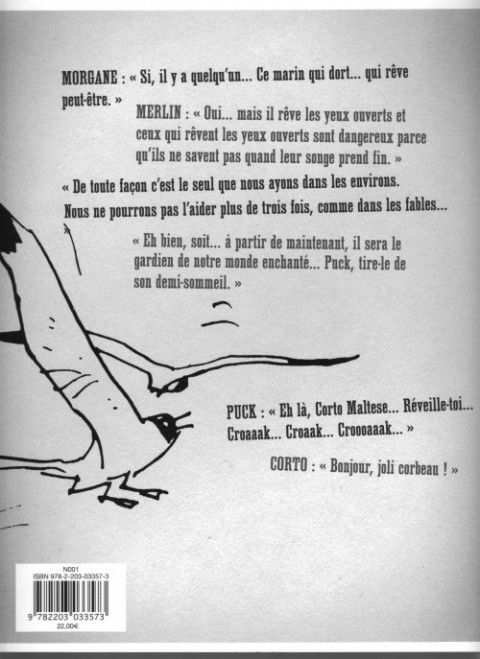 Verso de l'album Corto Maltese Tome 5 Les Celtiques
