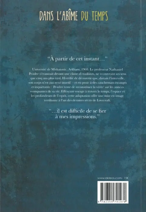 Verso de l'album Dans l'abîme du temps