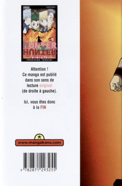 Verso de l'album Hunter X Hunter N° 10