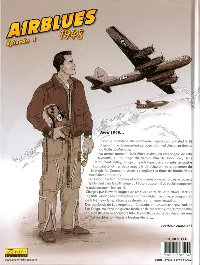 Verso de l'album Jack Blues Tome 2 Airblues 1948 - Épisode 1