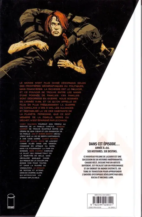 Verso de l'album Lazarus Tome 6 X+66