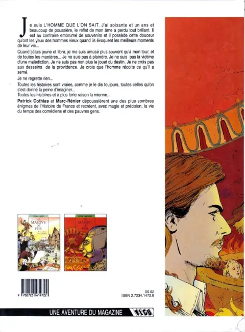 Verso de l'album Le Masque de fer Tome 2 Qui vengera Barrabas ?