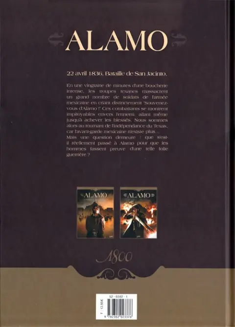 Verso de l'album Alamo Tome 2 Une aube rouge
