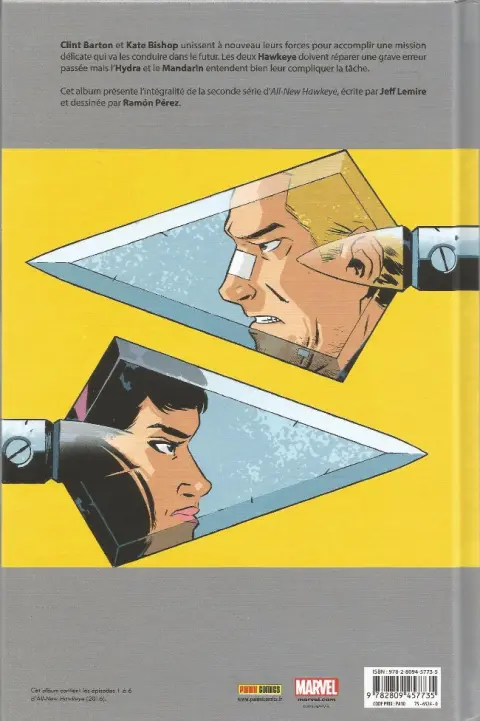 Verso de l'album All-New Hawkeye Tome 2 Les Hawkeye