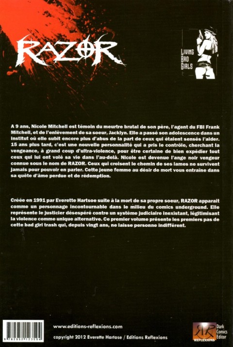 Verso de l'album Razor Tome 1