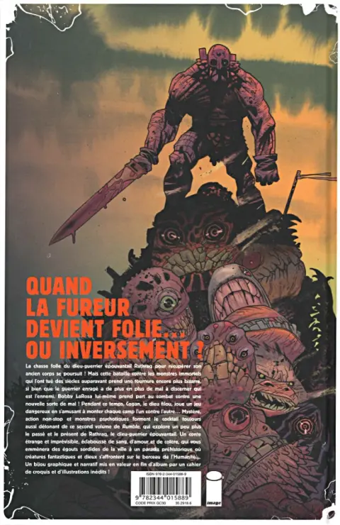 Verso de l'album Rumble Tome 2 Un malheur qui est folie