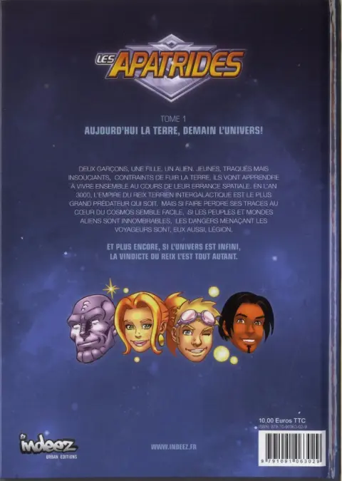 Verso de l'album Les Apatrides Tome 1 Aujourd'hui la terre, demain l'univers